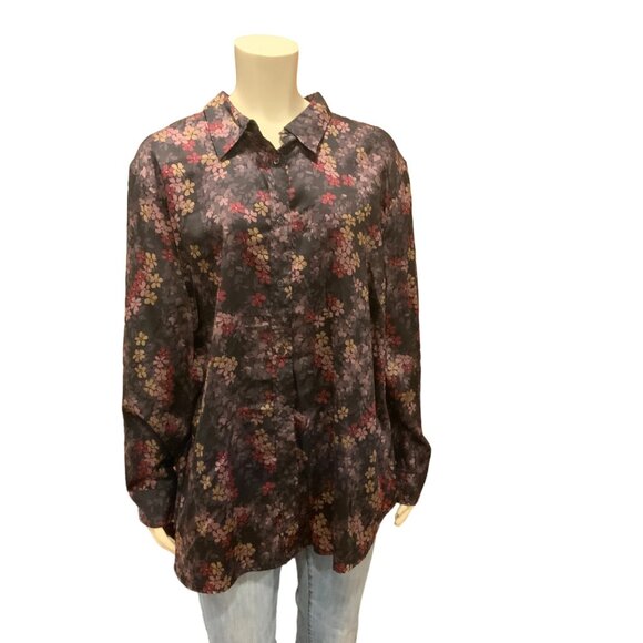 Ralph Lauren Dresses & Skirts - Ralph Lauren Women's 3x long sleeve floral button up shirt
